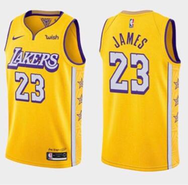 Men's Los Angeles Lakers #23 LeBron James Gold Stitched Jersey Men's Los Angeles Lakers #23 LeBron James Gold Stitched Jersey